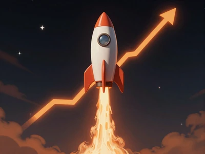 Crash-Game mit aufsteigender Rakete und orangefarbenem Multiplikator-Graphen